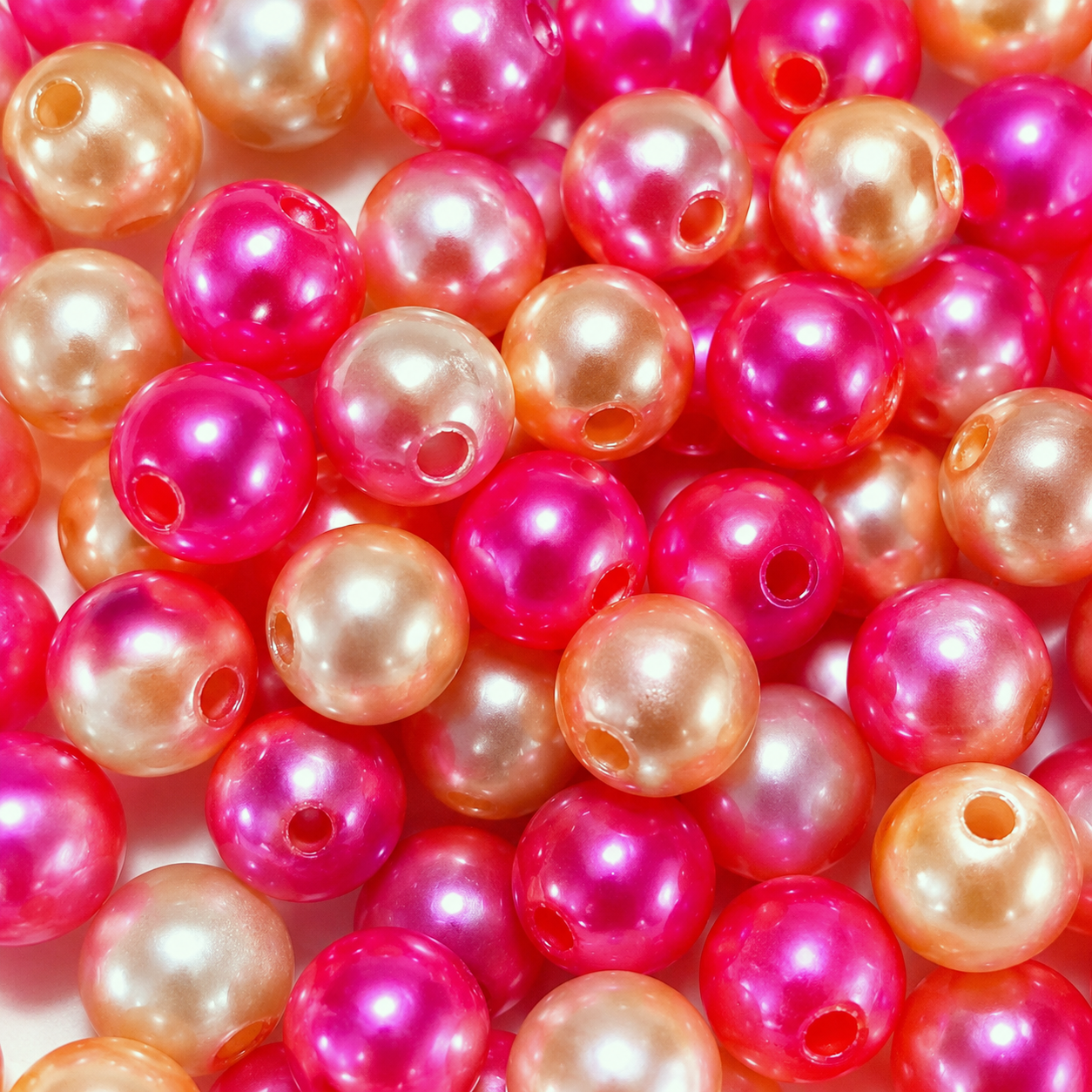 4mm Aurora Pearl Acrylic Beads, Iridescent Rainbow Pastel Craft Beads