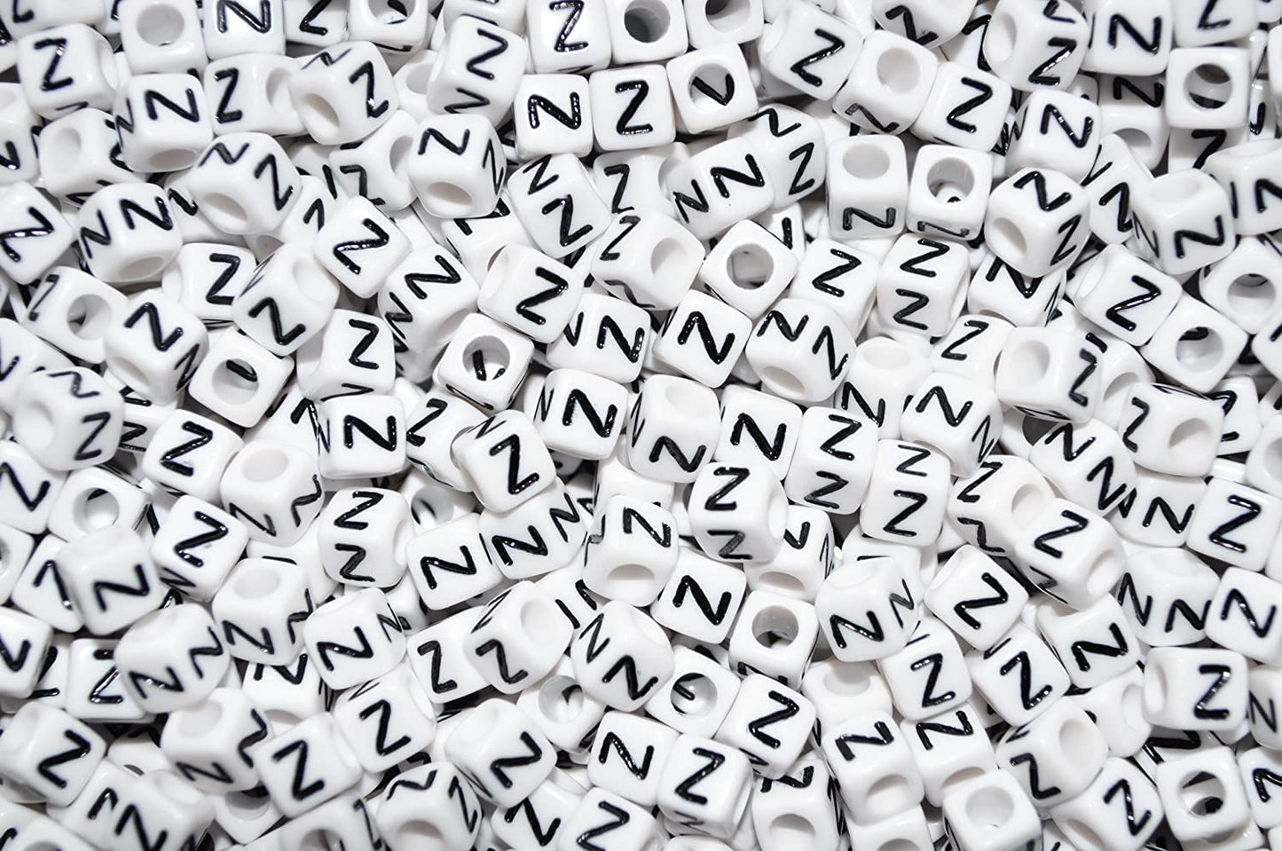 250x 7mm white cube single & mixed alphabets / letters acrylic beads