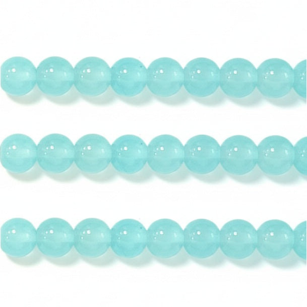 Jade Style Round Glass Beads - 6mm, 8mm