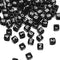 6mm Black Cube Numbers Beads