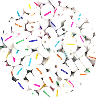 7mm White Round Numbers Beads Colourful Numbers