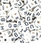 10mm White Cube Acrylic Alphabets Beads - Mixed Letters