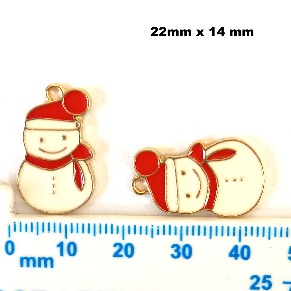 Christmas Metal Enamel Pendant Charms - Snow Man