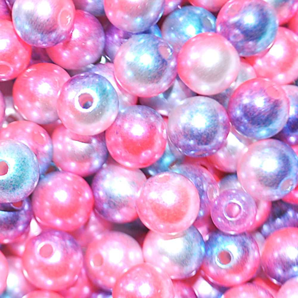4mm Aurora Pearl Acrylic Beads, Iridescent Rainbow Pastel Craft Beads