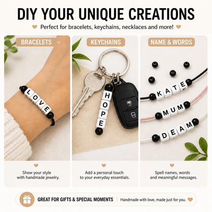 1000pcs 6mm Cube White Alphabet Beads