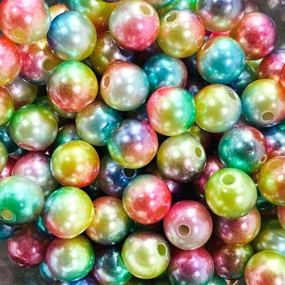 4mm Aurora Pearl Acrylic Beads, Iridescent Rainbow Pastel Craft Beads