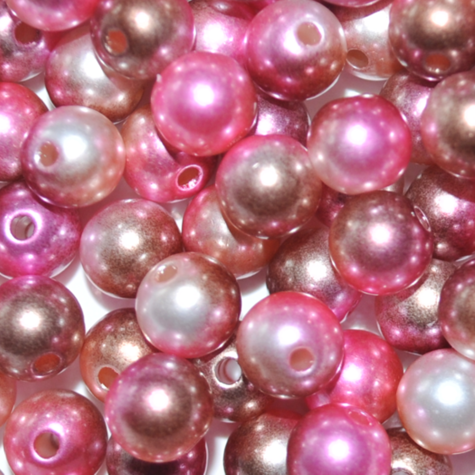 4mm Aurora Pearl Acrylic Beads, Iridescent Rainbow Pastel Craft Beads