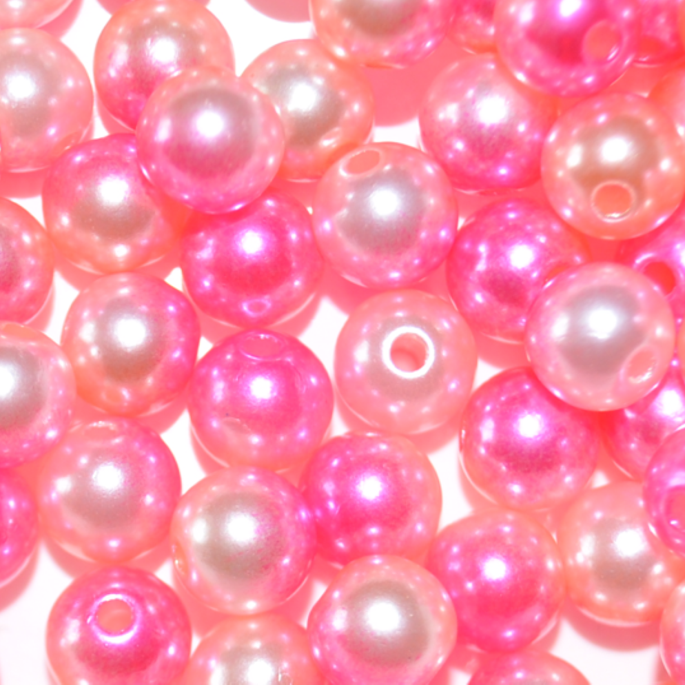 4mm Aurora Pearl Acrylic Beads, Iridescent Rainbow Pastel Craft Beads