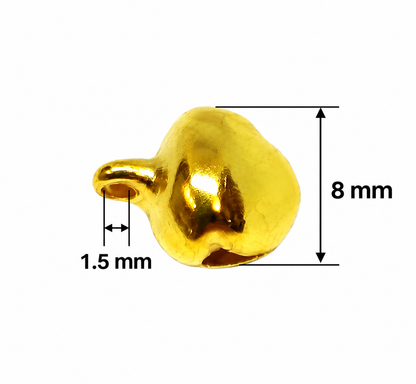 8mm Multicoloured Metal Aluminium Charm Bells