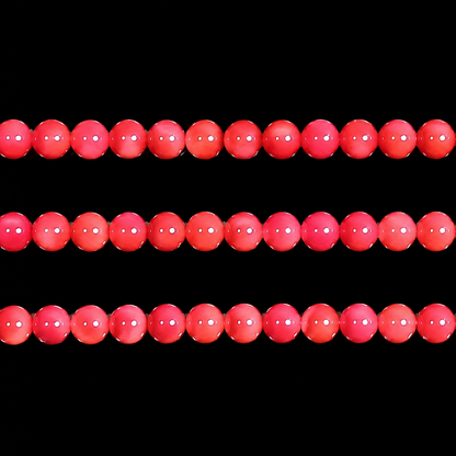 6mm Natural Round Coral Beads - Red
