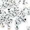 6mm White Cube Numbers Beads