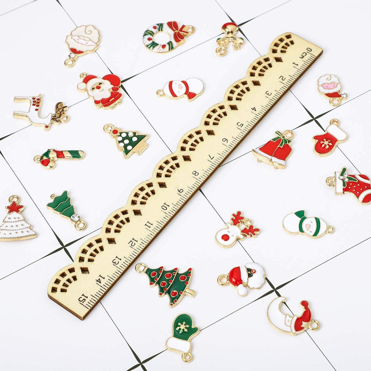 Christmas Metal Enamel Pendant Charms - Candy