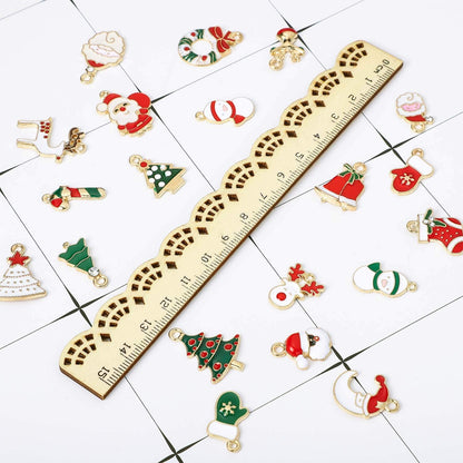 Christmas Metal Enamel Pendant Charms - Candy