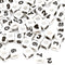 7mm White Cube Numbers Beads