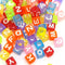 7mm Translucent Cube Acrylic Alphabet Beads - Multicoloured
