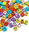 7mm Cube Acrylic Alphabet Beads - Solid Multicoloured
