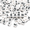 7mm White Cube Acrylic Alphabet Beads - Single Letters