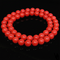 7mm Natural Round Coral Beads - Red