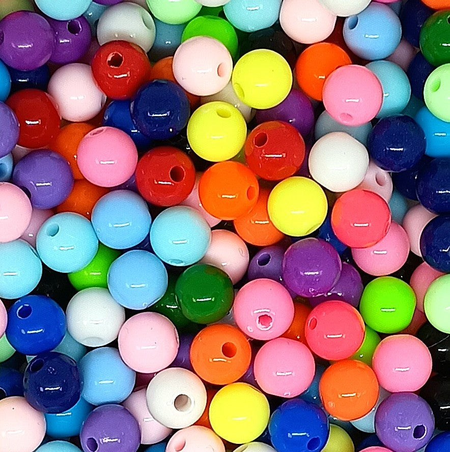 6mm Opaque Round Acrylic Balls Beads