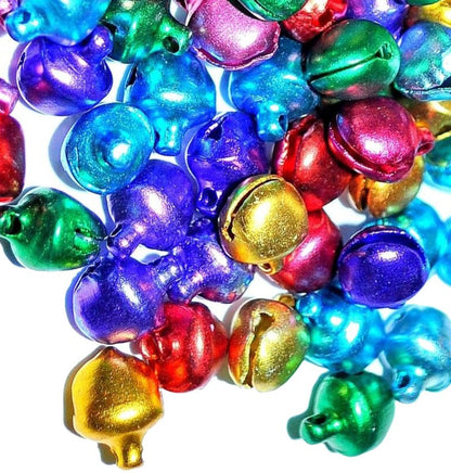 8mm Multicoloured Metal Aluminium Charm Bells