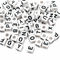8mm White Cube Acrylic Alphabets Beads - Single Letters