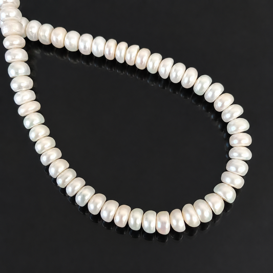 Half Round White Natural Freshwater Pearl Beads no modification