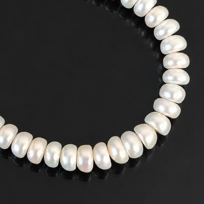 Half Round White Natural Freshwater Pearl Beads no modification
