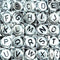 7x4mm Silver Flat Round Acrylic Alphabet Beads - Single & Mixed Letters