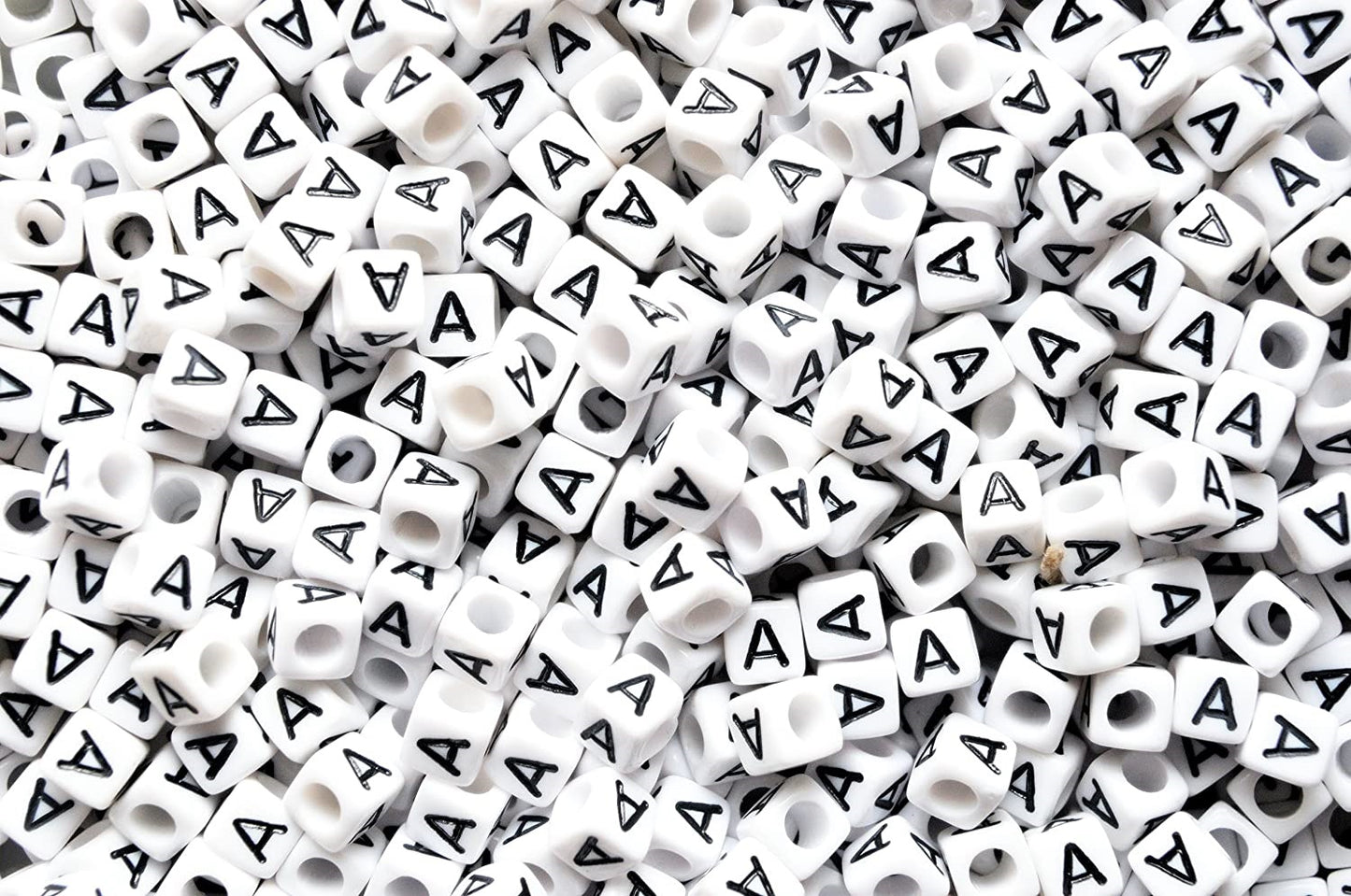250 x 8mm white cube single & mixed alphabets / letters acrylic beads