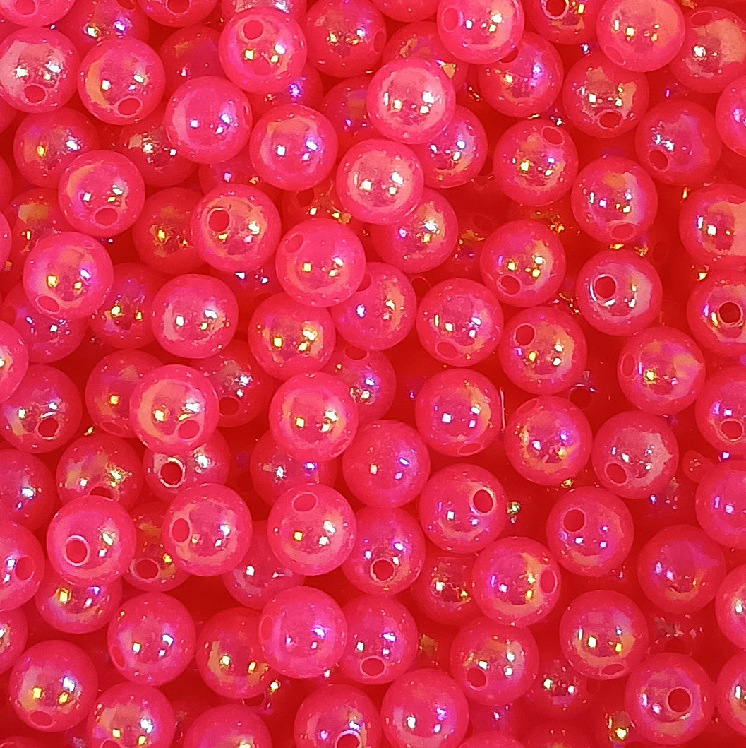 AB Coloured 8mm Acrylic Round Beads