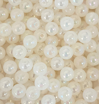 AB Coloured 8mm Acrylic Round Beads