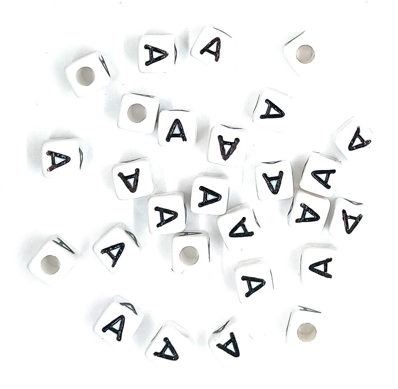 250 x 8mm white cube single & mixed alphabets / letters acrylic beads