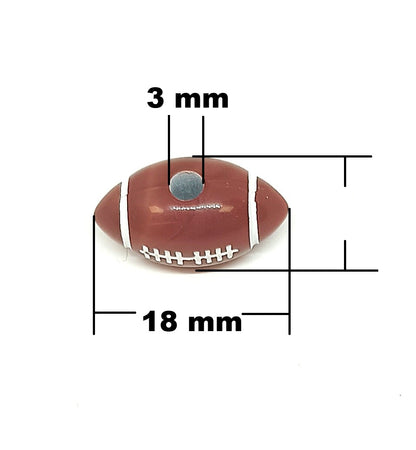 American Football Acrylic Beads