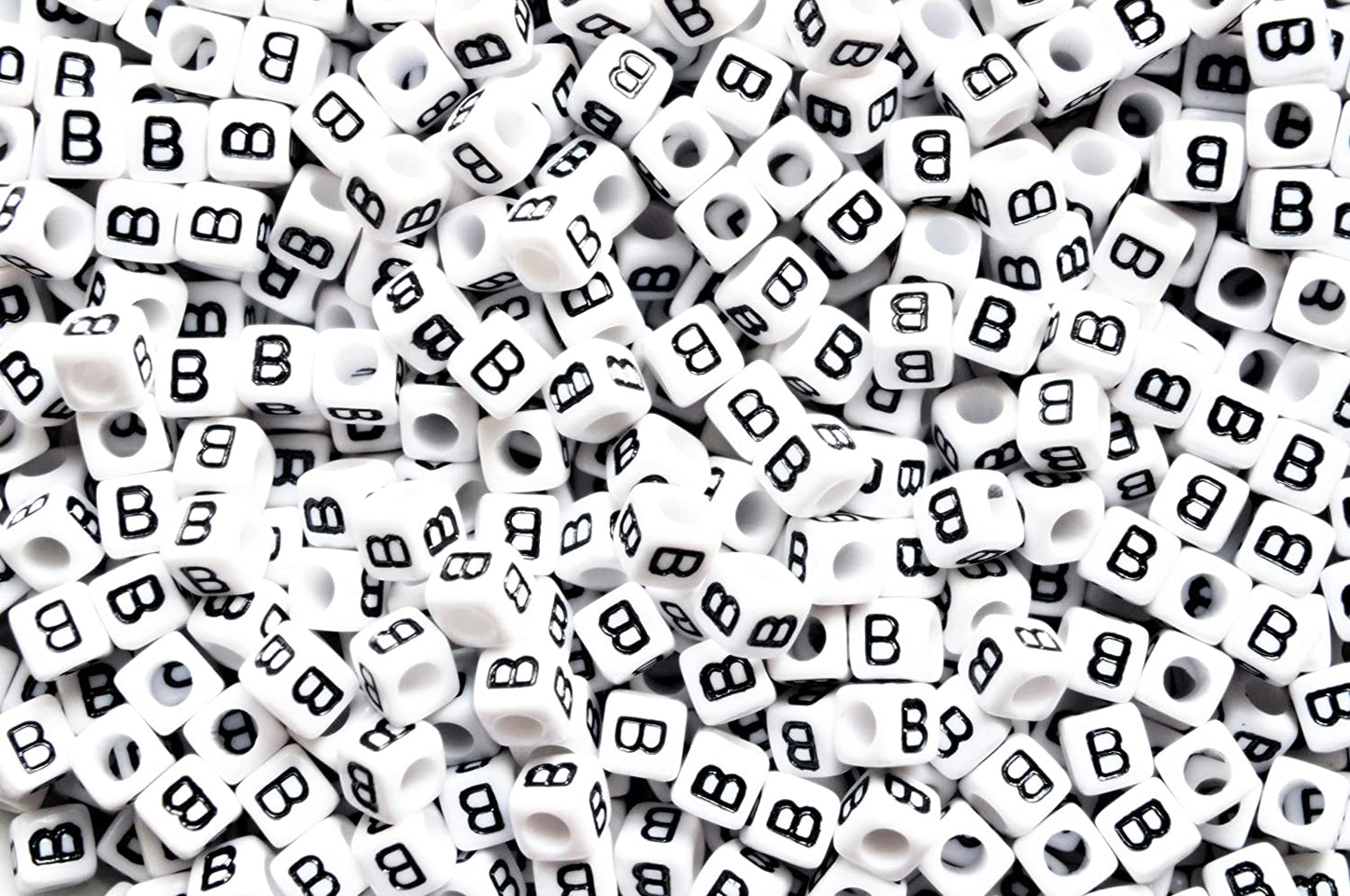 250 x 8mm white cube single & mixed alphabets / letters acrylic beads