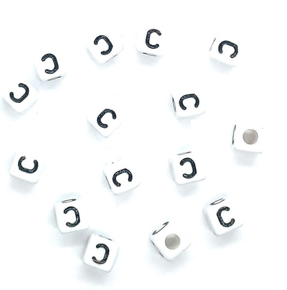 250 x 8mm white cube single & mixed alphabets / letters acrylic beads