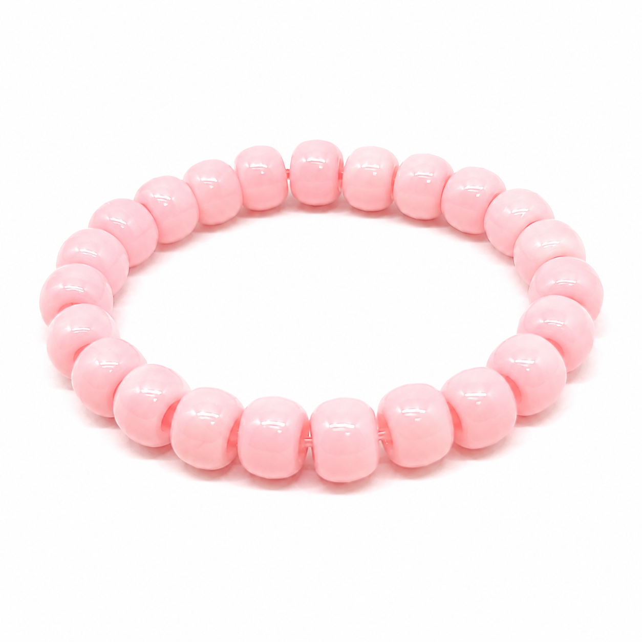 9x6mm Opaque Pony Beads - Baby Pink