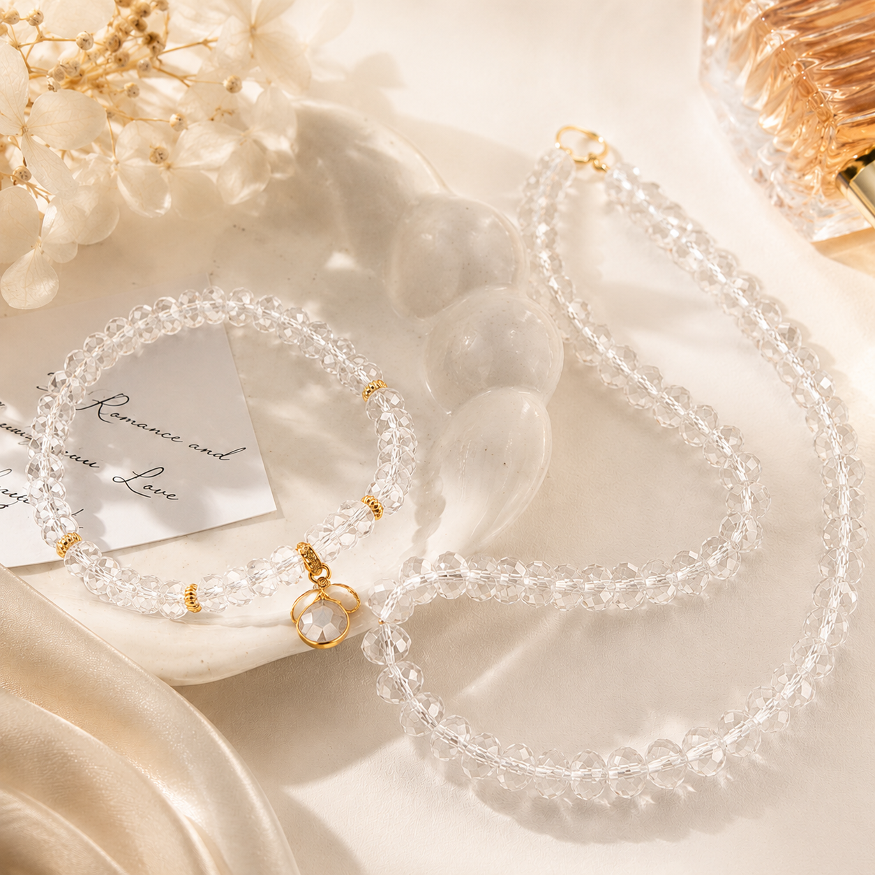Clear Faceted Crystal Rondelle Beads - 6mm, 8mm, 10mm
