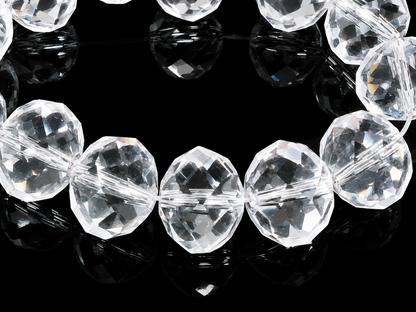 Clear Faceted Crystal Rondelle Beads - 6mm, 8mm, 10mm