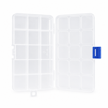 15-Compartment Plastic Storage Box Organizer