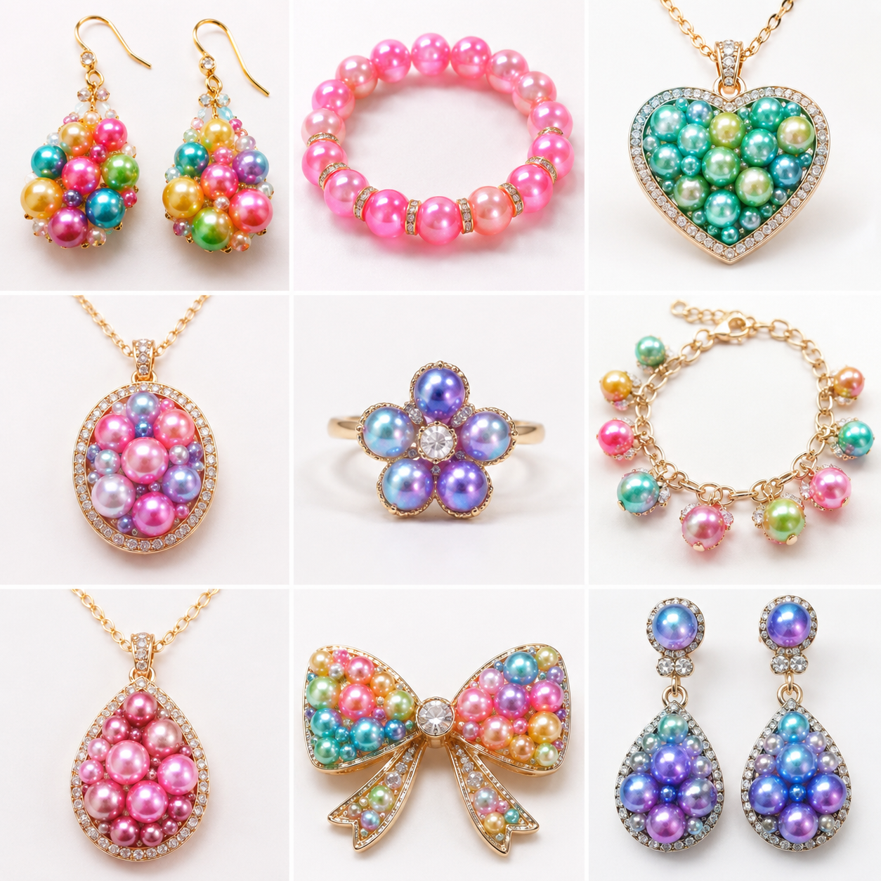 4mm Aurora Pearl Acrylic Beads, Iridescent Rainbow Pastel Craft Beads