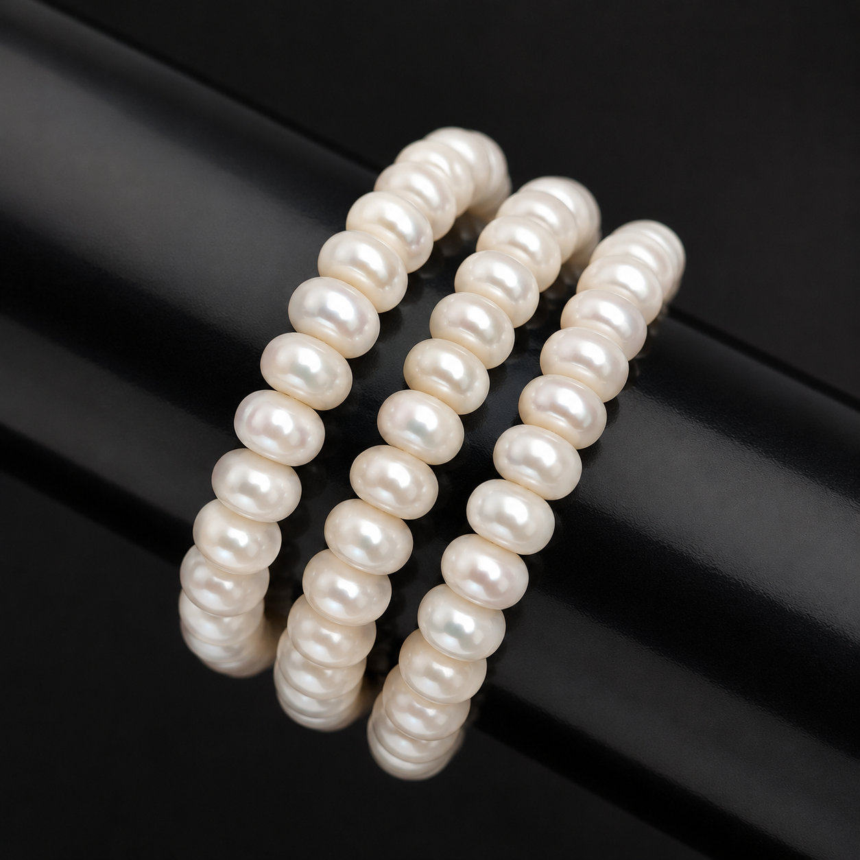 Half Round White Natural Freshwater Pearl Beads no modification