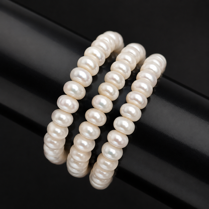 Half Round White Natural Freshwater Pearl Beads no modification