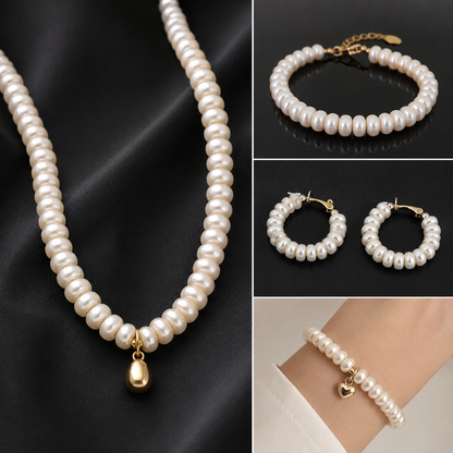 Half Round White Natural Freshwater Pearl Beads no modification