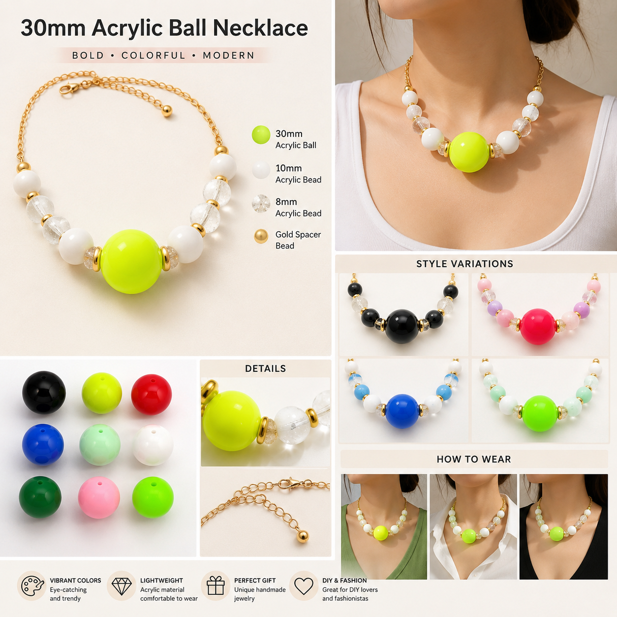 30mm large Round Acrylic Balls