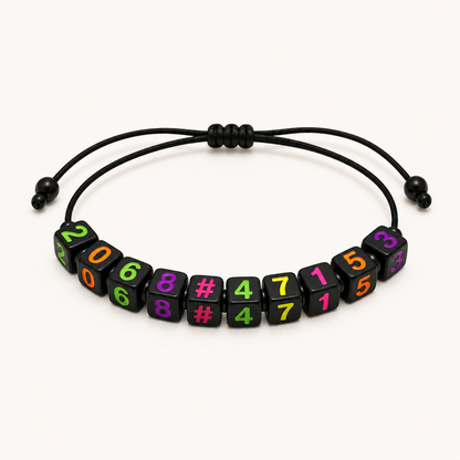 6mm Black Cube Numbers Beads Colourful Numbers
