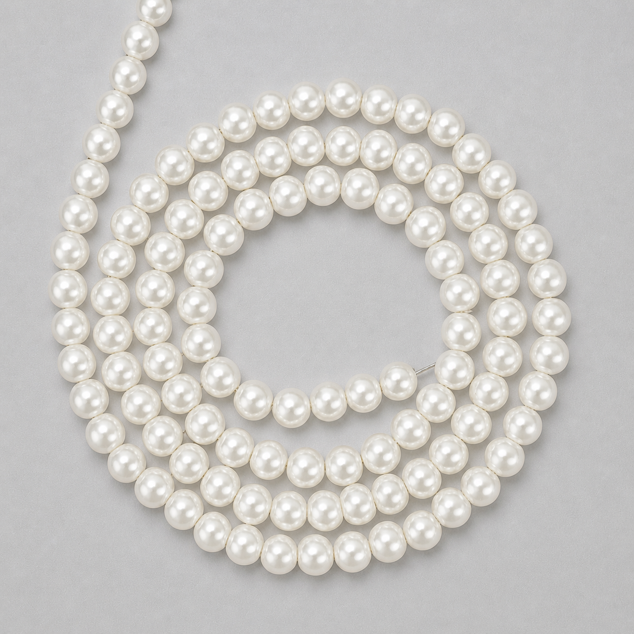 White Round Glass Pearl Beads - 4mm, 6mm, 8mm, 10mm