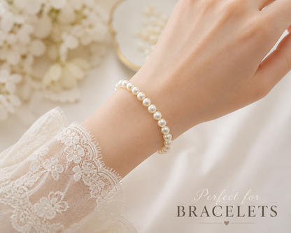 Cream Round Glass Pearl Beads - 4mm, 6mm, 8mm, 10mm