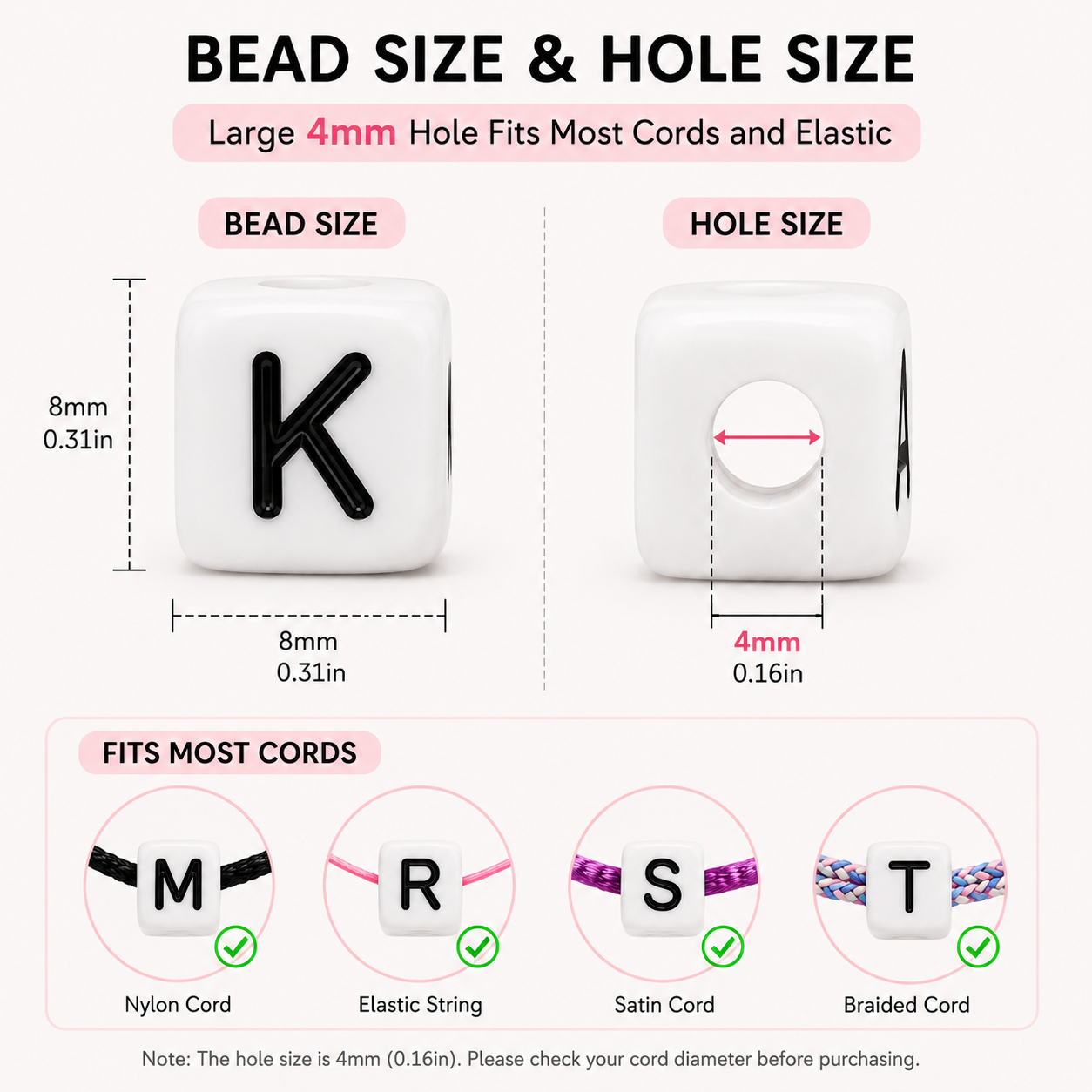 250 x 8mm white cube single & mixed alphabets / letters acrylic beads