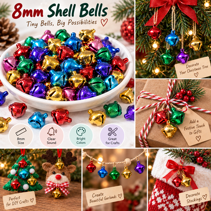 8mm Multicoloured Metal Aluminium Charm Bells