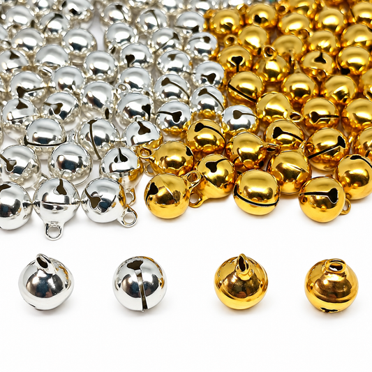 10mm Copper Silver & Gold Jingle Bells